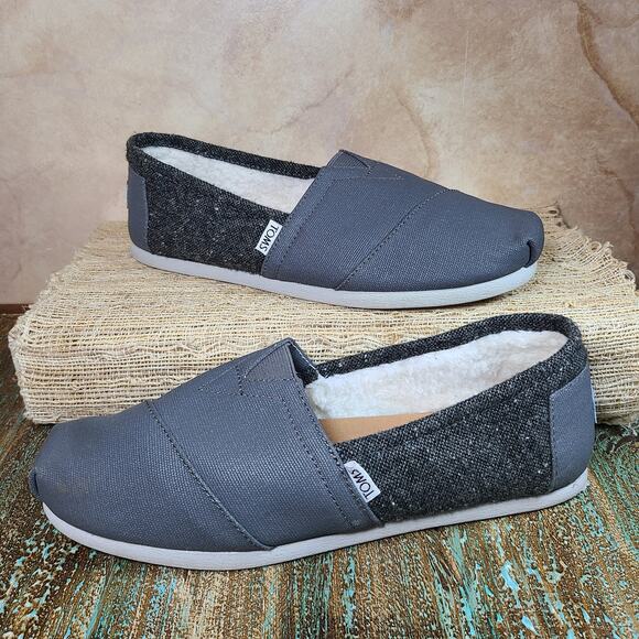 Toms Womens 9M Flats Cottagecore Minimalist Coastal Grandmother Sherpa Canvas - Picture 3 of 4